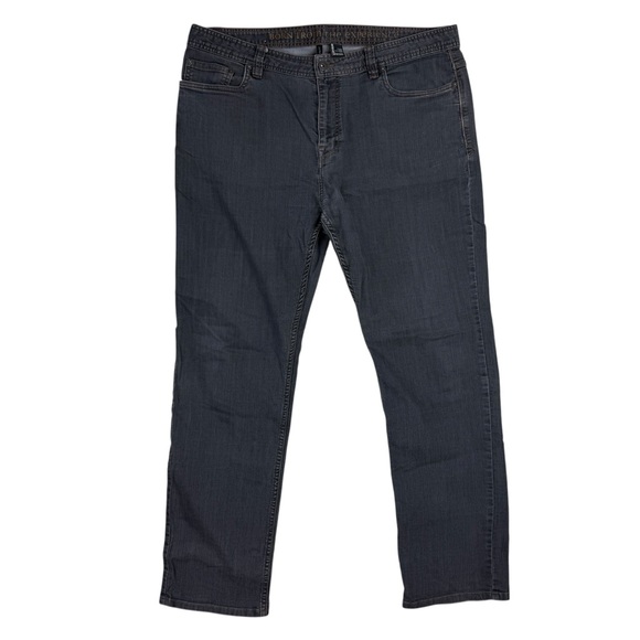 Prana Bridger Jeans Mens 38 x 32 Slim Fit Gray Outdoors Hiking Straight - Picture 1 of 12